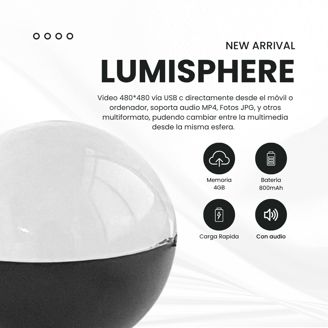 Esfera Holográfica con Video y Sonido