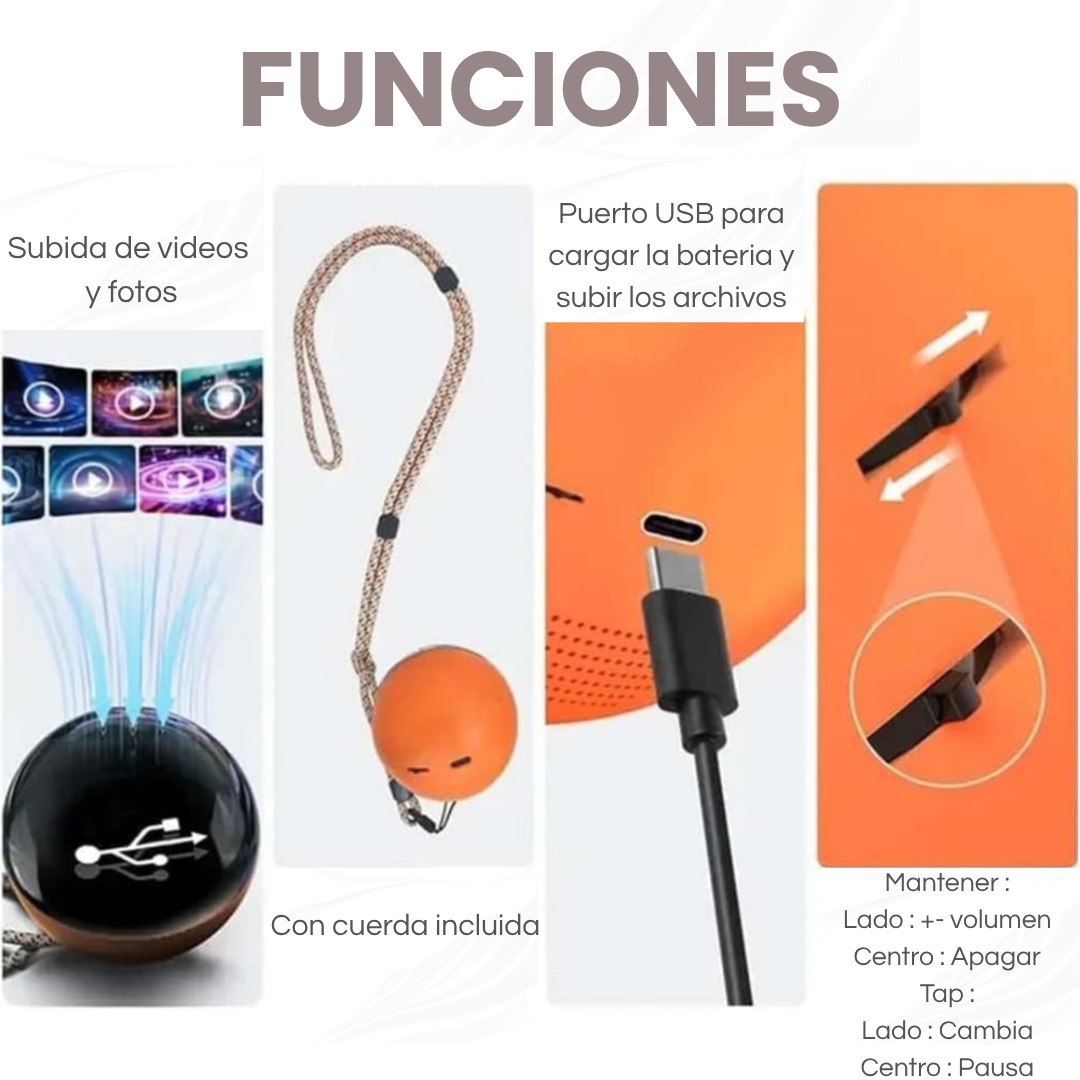 Esfera Holográfica con Video y Sonido